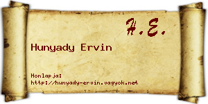 Hunyady Ervin névjegykártya