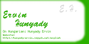 ervin hunyady business card